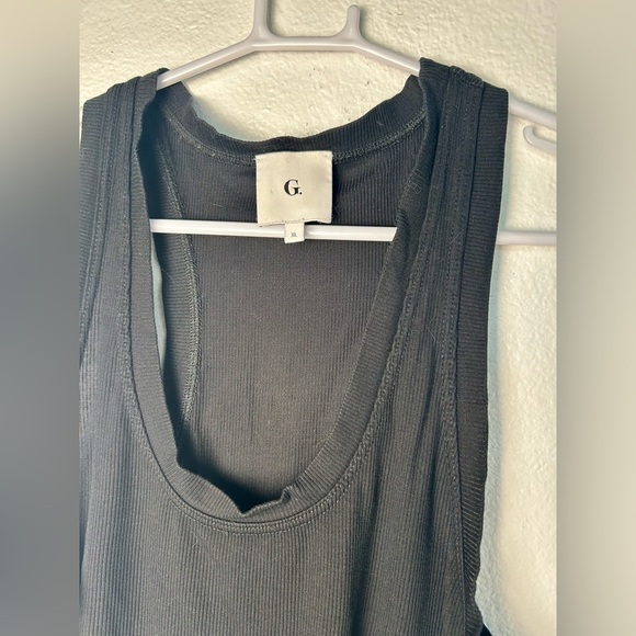 G. LABEL BY GOOP Anastasia black racerback tank size XL - Picture 2 of 5